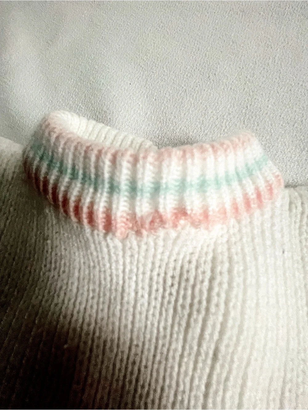 VINTAGE 80s Outfit Set Sweater Shirt Pants Footies Long Knit Bunny Pink Blue